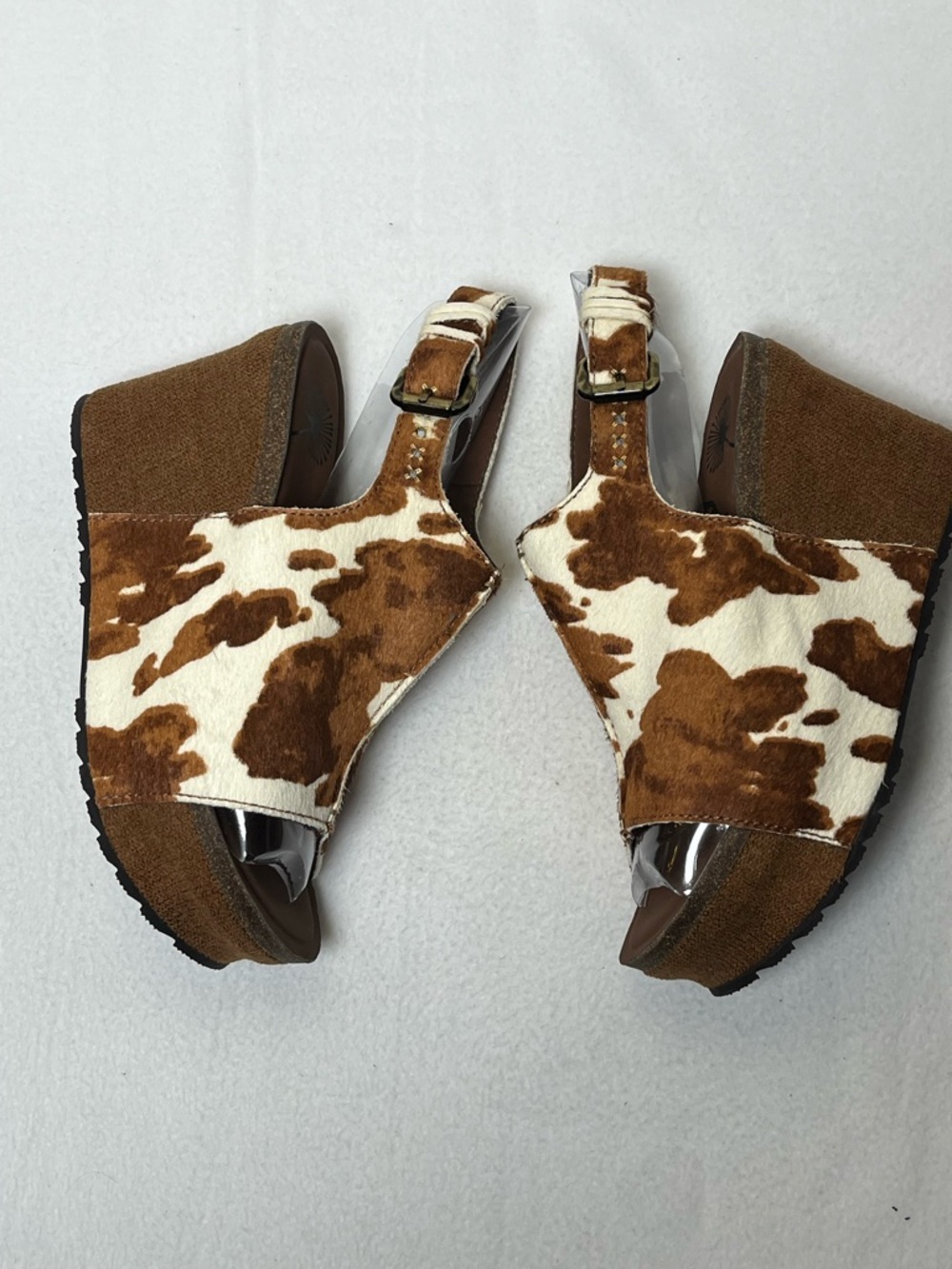 OTBT Jaunt Slingback Wedge Sandals Cow Calf Hair Size 6 - Picture 8 of 14